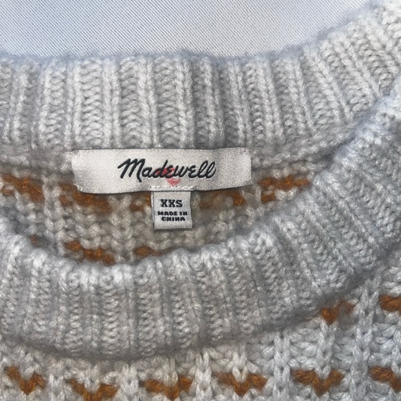 Madewell Barfield Crewneck Pullover Wool Alpaca Blend Stripe Knit Sweater XXS - Picture 4 of 8